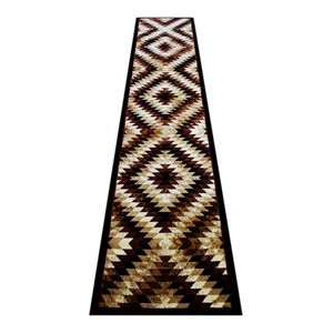 Flash Furniture Teagan 28.8&quot x 132&quot Olefin Fabric Area Rug in Brown