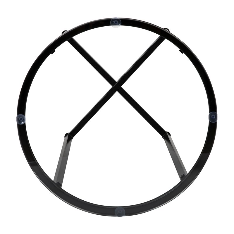 Flash Furniture Greenwich Metal and Glass End Table in Matte Black/Clear