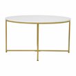 Flash Furniture Hampstead Metal & Laminate Coffee Table in White Marble/Gold