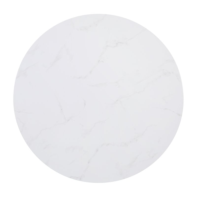 Flash Furniture Hampstead Metal & Laminate Coffee Table in White Marble/Gold