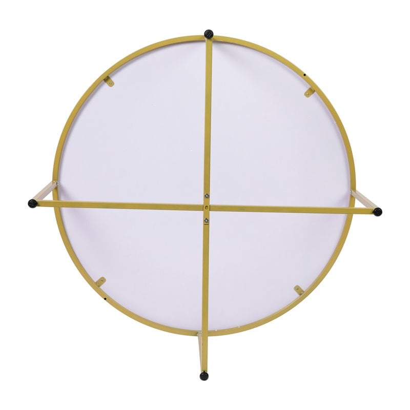 Flash Furniture Hampstead Metal & Laminate Coffee Table in White Marble/Gold