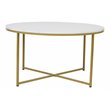 Flash Furniture Hampstead Metal & Laminate Coffee Table in White Marble/Gold