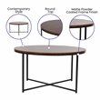 Flash Furniture Hampstead Metal and Laminate Coffee Table in Walnut/Black