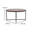 Flash Furniture Hampstead Metal and Laminate Coffee Table in Walnut/Black