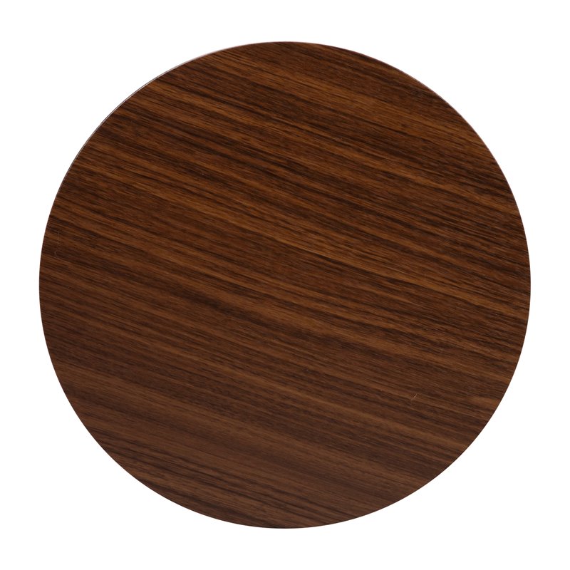 Flash Furniture Hampstead Metal End Table with Crisscross Frame in Walnut/Black