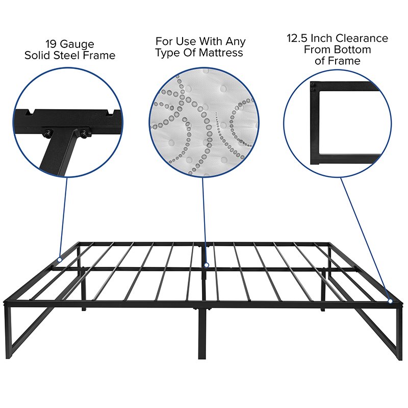 Flash Furniture Metal Queen Bed Frame and 10