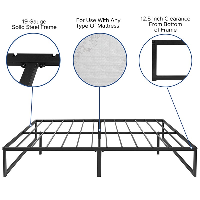 Flash Furniture Metal Full Bed Frame and 12