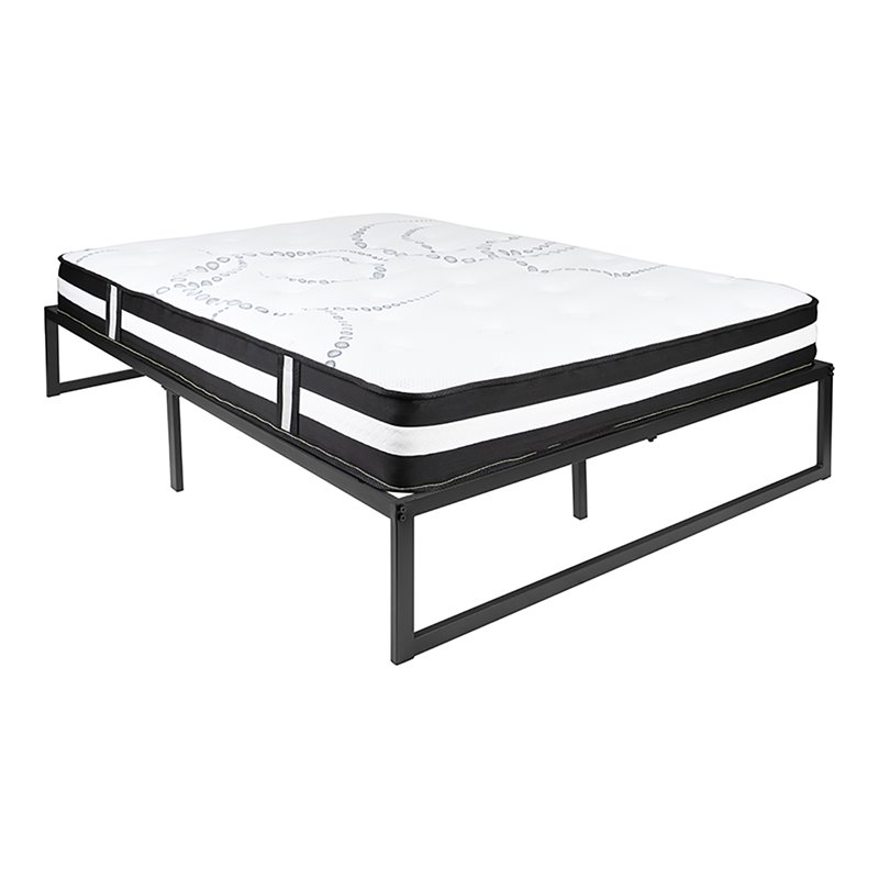 Flash Furniture Metal Full Bed Frame and 12