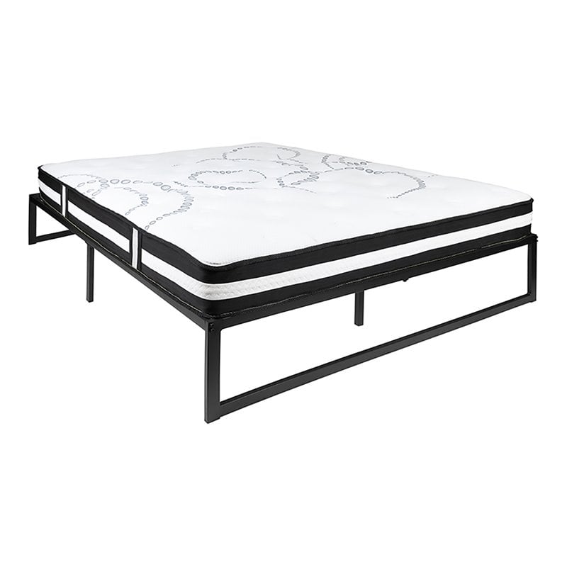 Flash Furniture Metal Queen Bed Frame and 12