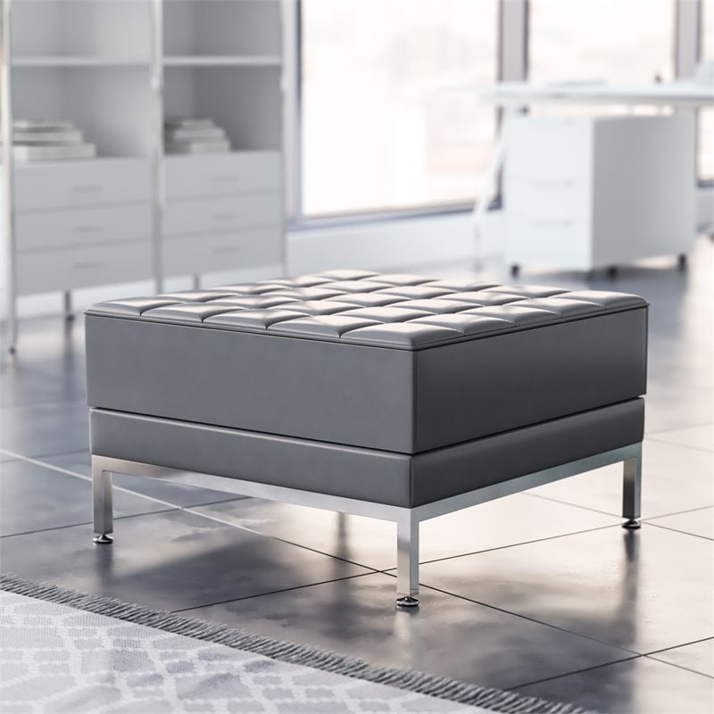 Flash Furniture HERCULES Imagination Series Gray Leathersoft Ottoman