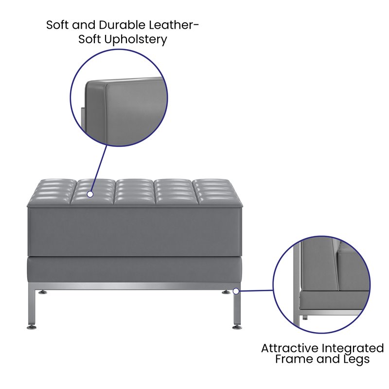 Flash Furniture HERCULES Imagination Series Gray Leathersoft Ottoman