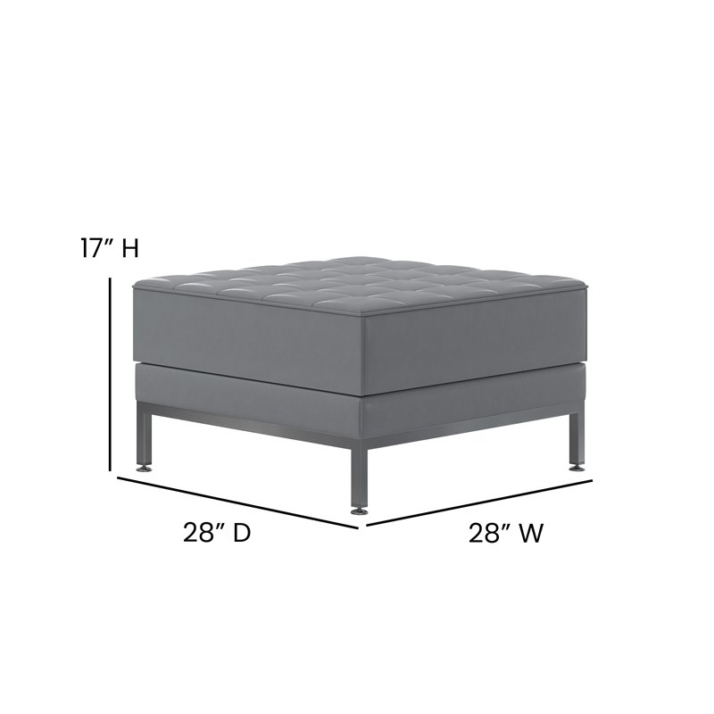 Flash Furniture HERCULES Imagination Series Gray Leathersoft Ottoman