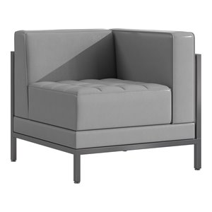 flash furniture hercules imagination leathersoft right corner chair in gray