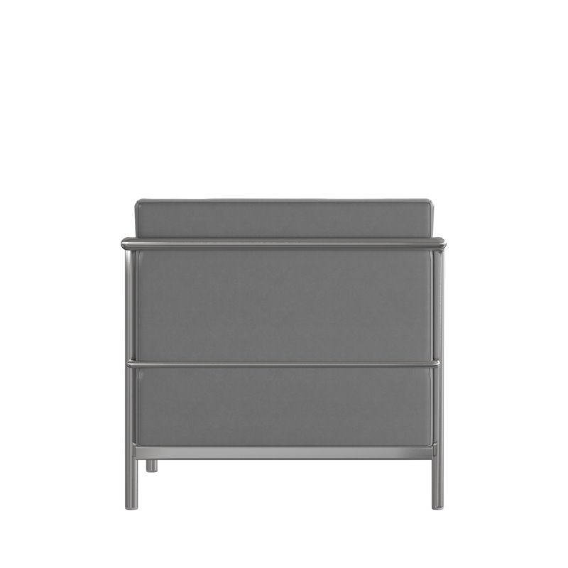 Flash Furniture Hercules Regal LeatherSoft Loveseat with Encasing Frame in Gray