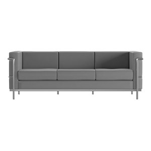 Flash Furniture Hercules Regal LeatherSoft Sofa with Encasing Frame in Gray