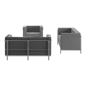 Flash Furniture Hercules Regal LeatherSoft Reception Set in Gray