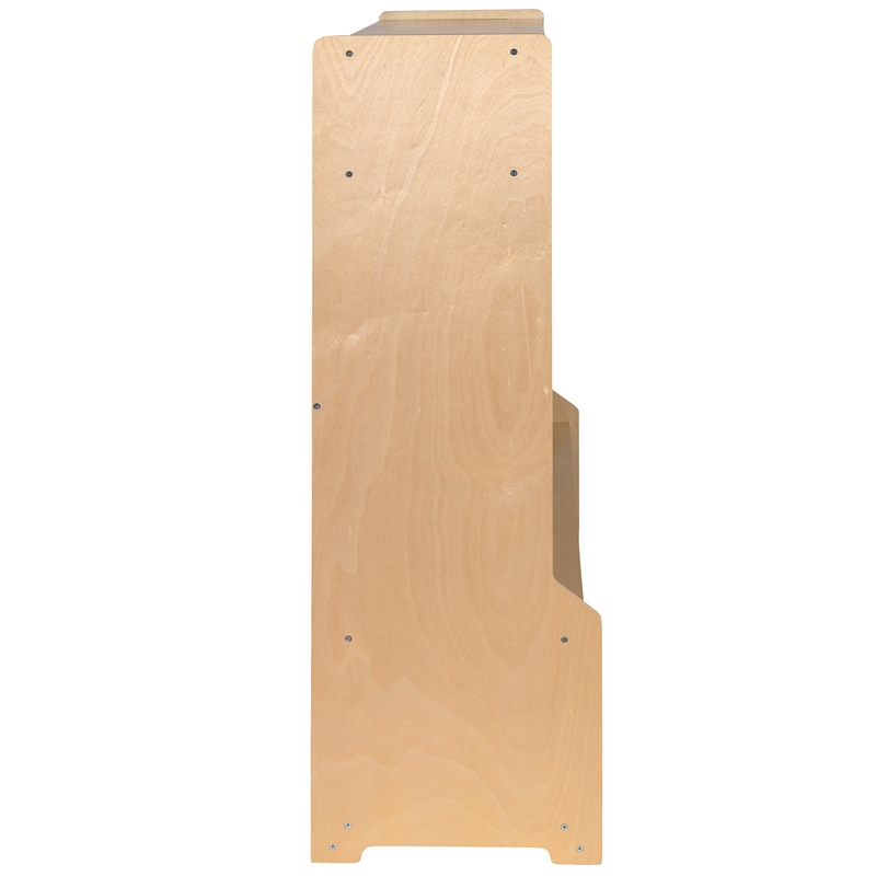 Flash Furniture 5 Section Wood School Coat Locker with Bench in Natural