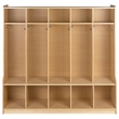 Flash Furniture 5 Section Wood School Coat Locker with Bench in Natural