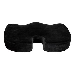 Flash Furniture Memory Foam Cotton and Fabric Office Chair Cushion in Black