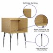 Flash Furniture Metal Stand-Alone Study Carrel w/ Height Adjustable Legs in Oak