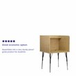 Flash Furniture Metal Stand-Alone Study Carrel w/ Height Adjustable Legs in Oak