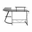 Flash Furniture L-Shaped Steel Metal Computer Gaming Desk in Black