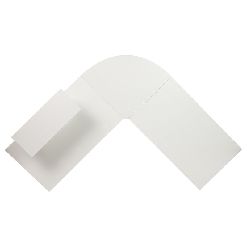 Flash Furniture L-Shaped Steel Metal Computer Gaming Desk in White/Black