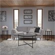 Flash Furniture Greenwich Metal & Glass Coffee Table & 2 End Tables Set in Black
