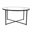 Flash Furniture Greenwich Metal & Glass Coffee Table & 2 End Tables Set in Black
