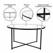 Flash Furniture Greenwich Metal & Glass Coffee Table & 2 End Tables Set in Black