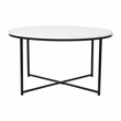 Flash Furniture Hampstead Metal Coffee Table & 2 End Tables Set in White/Black