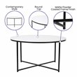 Flash Furniture Hampstead Metal Coffee Table & 2 End Tables Set in White/Black
