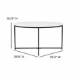 Flash Furniture Hampstead Metal Coffee Table & 2 End Tables Set in White/Black