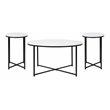 Flash Furniture Hampstead Metal Coffee Table & 2 End Tables Set in White/Black