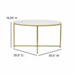 Flash Furniture Hampstead Metal Coffee Table and 2 End Tables in White/Gold