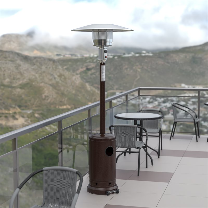 Flash Furniture 40000 BTU's Metal Round Outdoor Patio Heater in Bronze