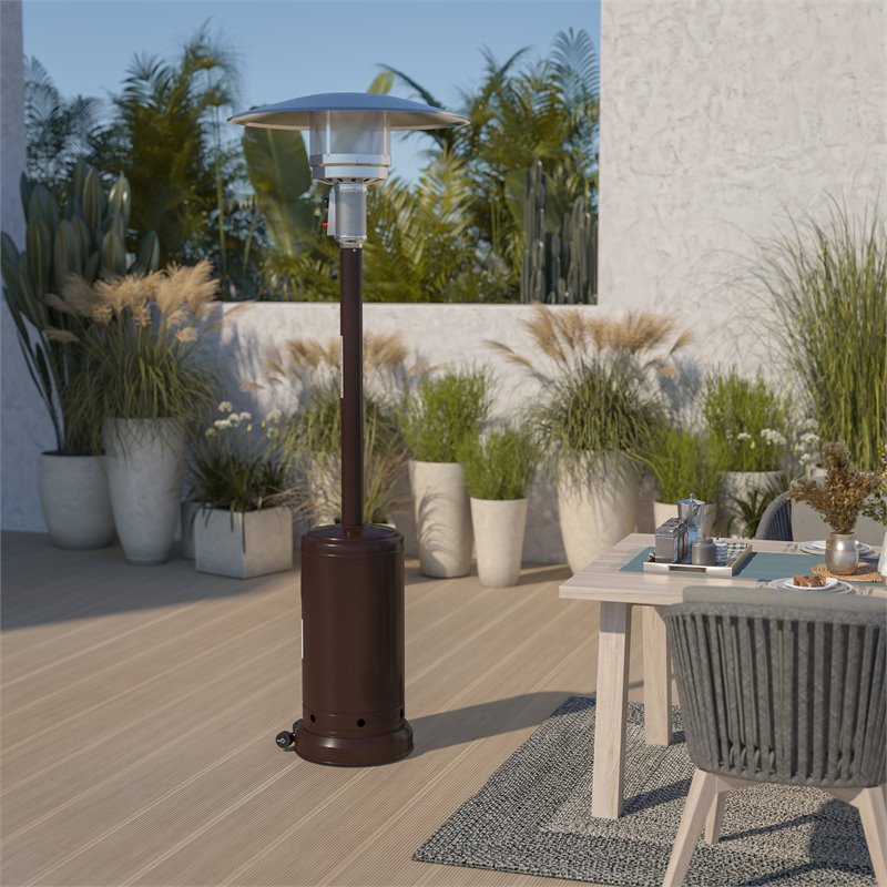 Flash Furniture 40000 BTU's Metal Round Outdoor Patio Heater in Bronze