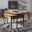 Flash Furniture Emerson 2 Piece Metal Nesting Coffee Tables in Walnut/Black