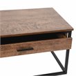Flash Furniture Emerson 2 Piece Metal Nesting Coffee Tables in Walnut/Black