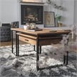 Flash Furniture Emerson 2 Piece Metal Nesting Coffee Tables in Walnut/Black