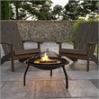 Flash Furniture Foldable Iron Metal Outdoor Burning Portable Firepit in Black