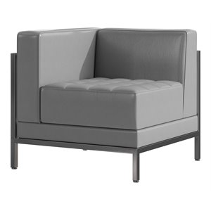 flash furniture hercules imagination leathersoft left corner chair in gray