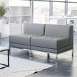 Flash Furniture 2 Piece Gray LeatherSoft Modular Lounge Set with Ganging Clips