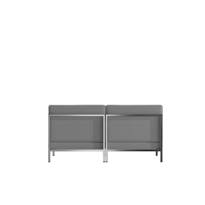Flash Furniture 2 Piece Gray LeatherSoft Modular Lounge Set with Ganging Clips