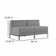 Flash Furniture 2 Piece Gray LeatherSoft Modular Lounge Set with Ganging Clips