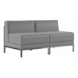 Flash Furniture 2 Piece Gray LeatherSoft Modular Lounge Set with Ganging Clips