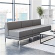 Flash Furniture 3 Piece Gray LeatherSoft Modular Lounge Set with Ganging Clips