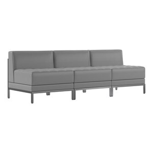 flash furniture hercules imagination 3 pieces leathersoft lounge set in gray
