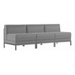 Flash Furniture 3 Piece Gray LeatherSoft Modular Lounge Set with Ganging Clips