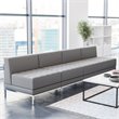 Flash Furniture 4 Piece Gray LeatherSoft Modular Lounge Set with Ganging Clips